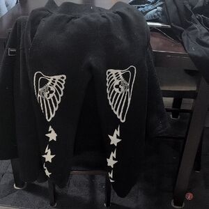 Crooks & Castle Sweatpants with White Wing and Star Design